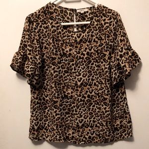 Leopard Print Pullover Blouse